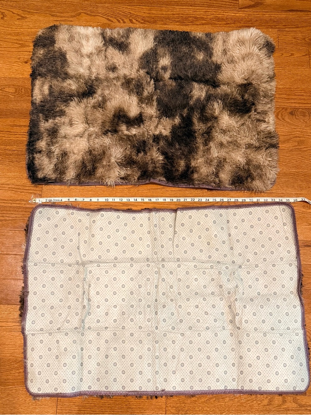 Luxury Faux Fur Bath Mat in Brown and Gray - Plush Non-Slip Accent